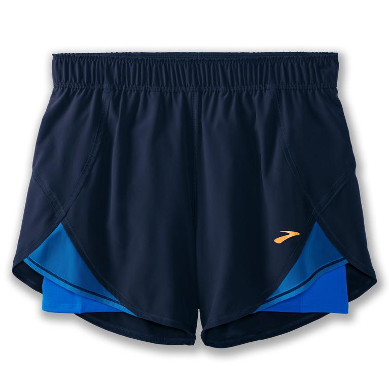 Brooks Chaser 5" Womens Running Shorts - Navy/Blue Bolt - Indonesia (KQVY-10243)